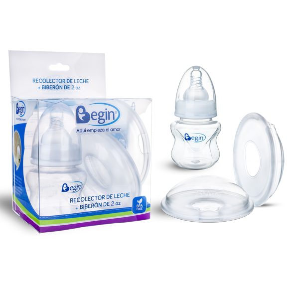 Recolector de leche + biberón de 2 oz Begin
