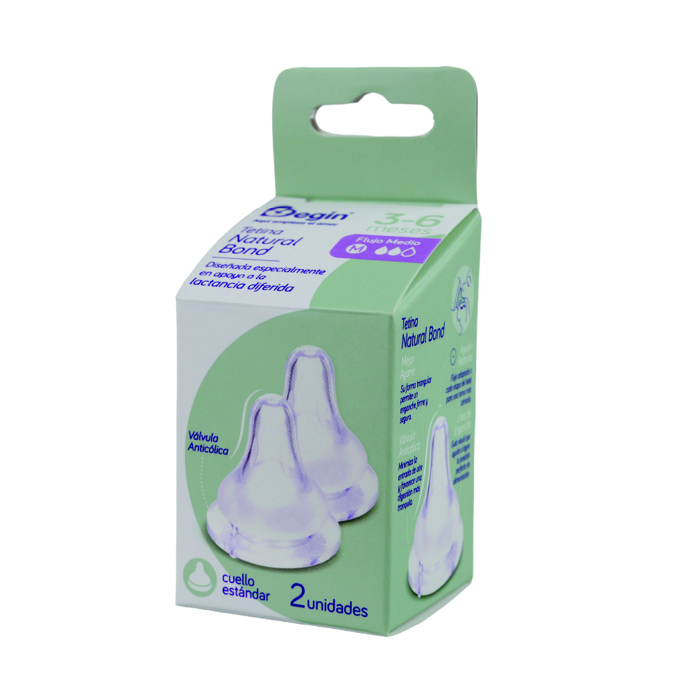 Tetina Natural Bond Cuello Estándar Flujo Medio M 3–6 meses | Begin - Image 2