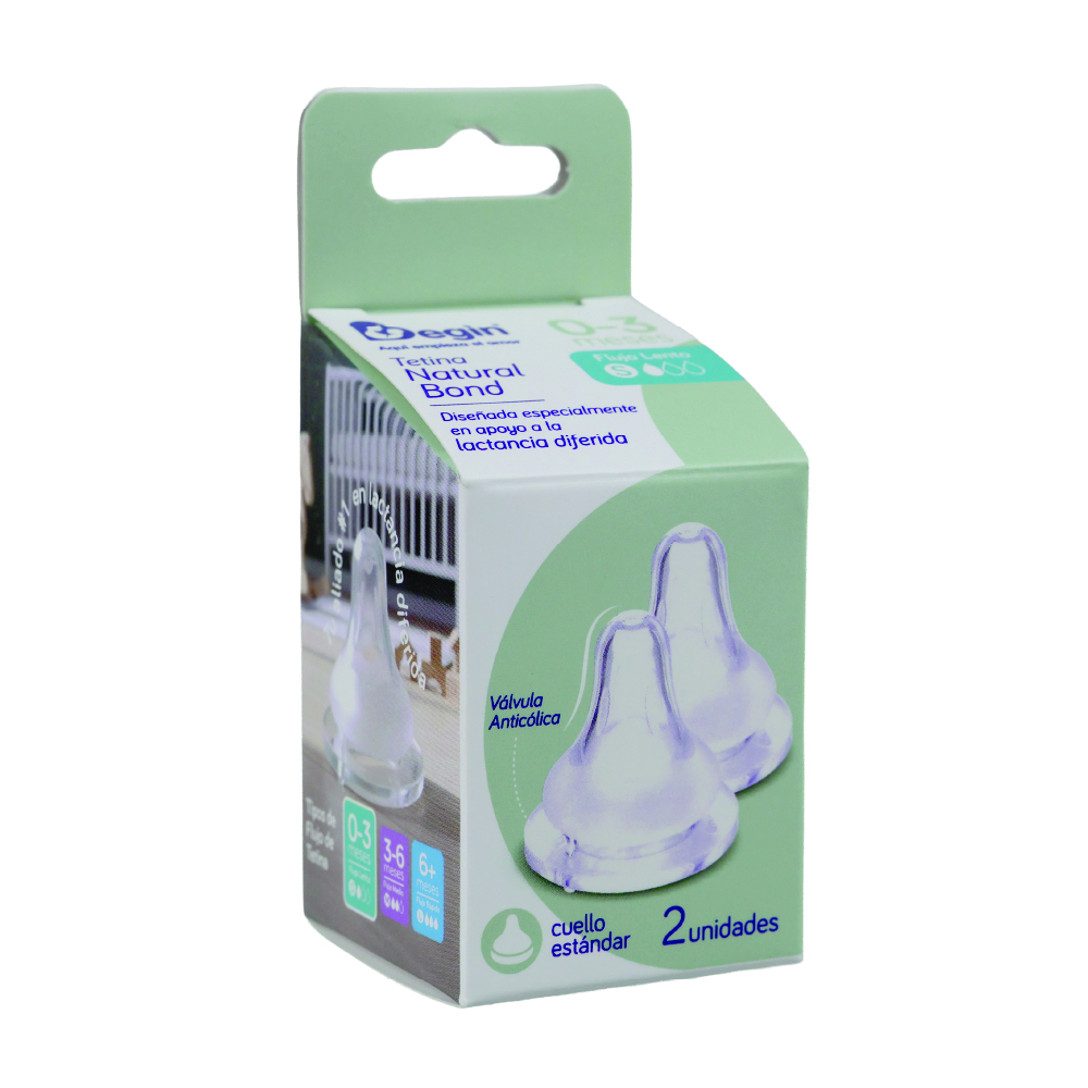 Tetina Natural Bond Cuello Estándar Flujo Lento S 0–3 meses | Begin - Image 2