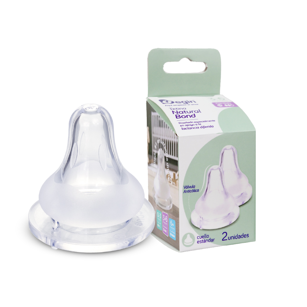 Tetina Natural Bond Cuello Estándar Flujo Medio M 3–6 meses | Begin - Image 3