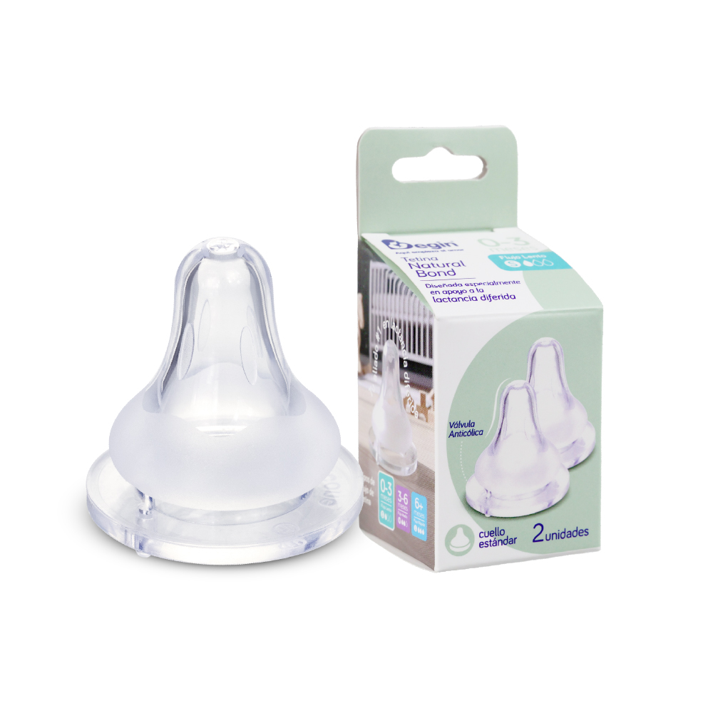 Tetina Natural Bond Cuello Estándar Flujo Lento S 0–3 meses | Begin - Image 3