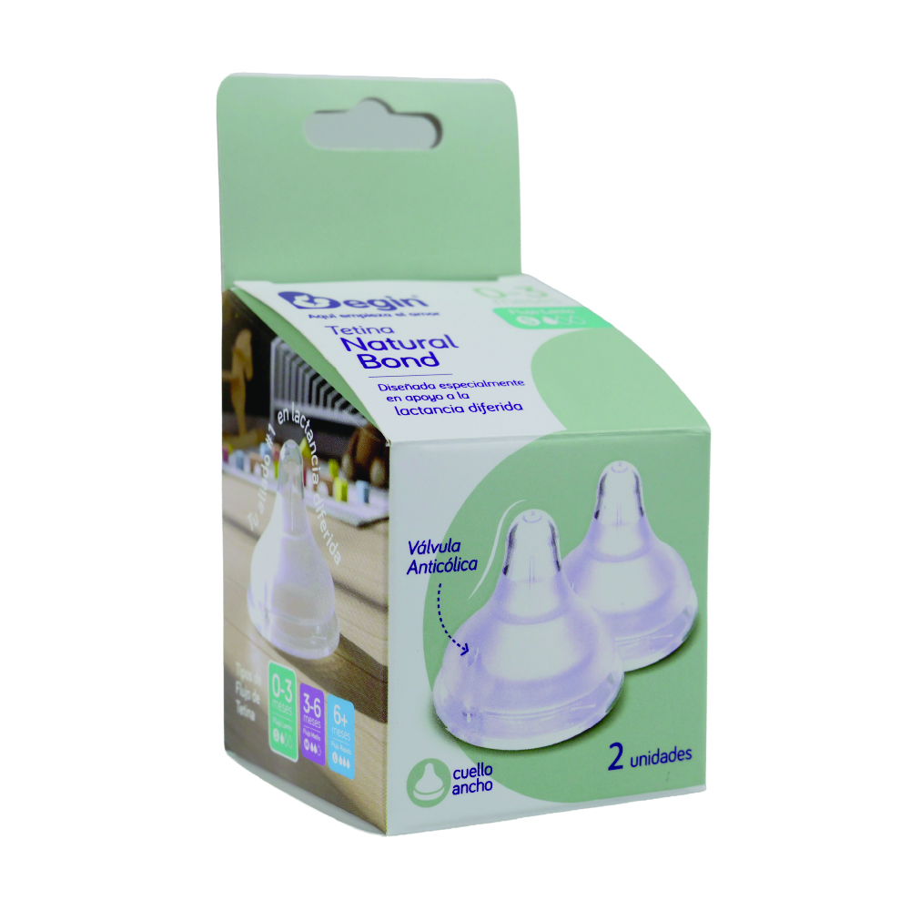 Tetina Natural Bond Cuello Ancho Flujo Lento S 0–3 meses | Begin - Image 2