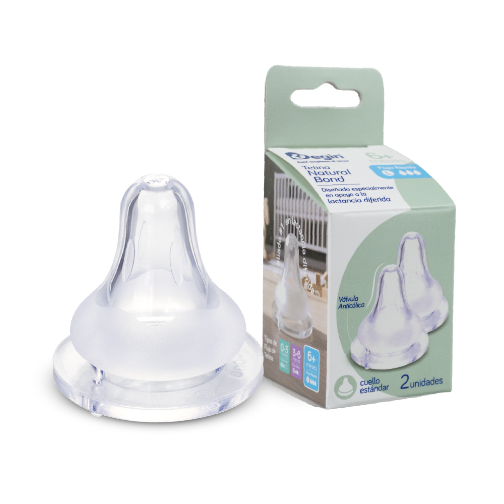 Tetina Natural Bond Cuello Estándar Flujo Rápido L 6+ meses | Begin - Image 3