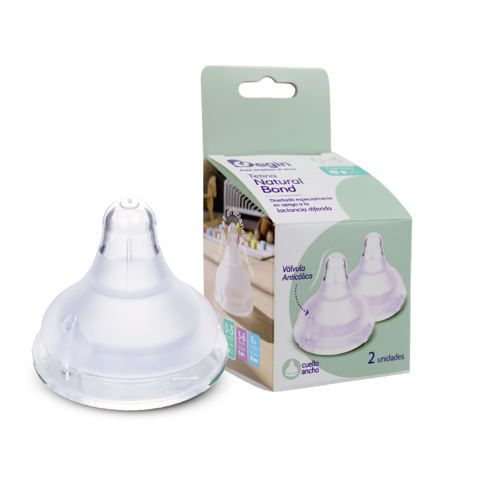 Tetina Natural Bond Cuello Ancho Flujo Lento S 0–3 meses | Begin - Image 3