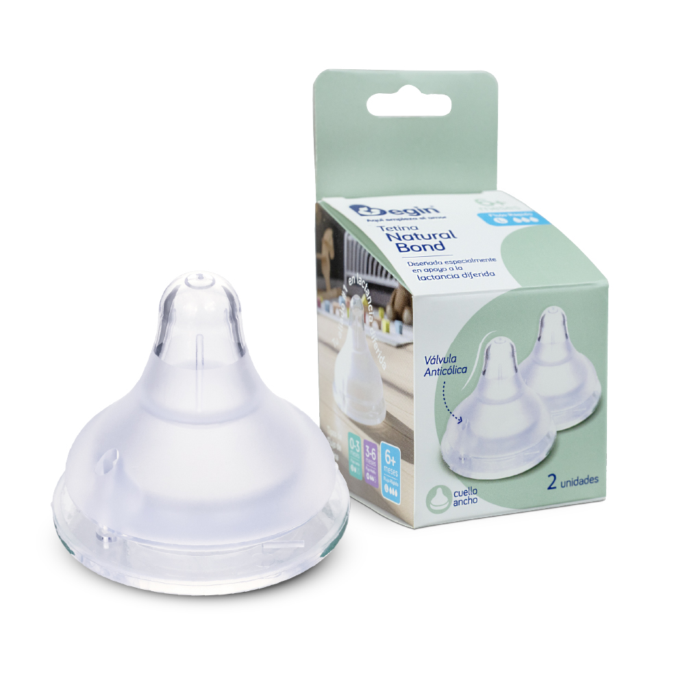 Tetina Natural Bond Cuello Ancho Flujo Rápido L 6+ meses | Begin - Image 3
